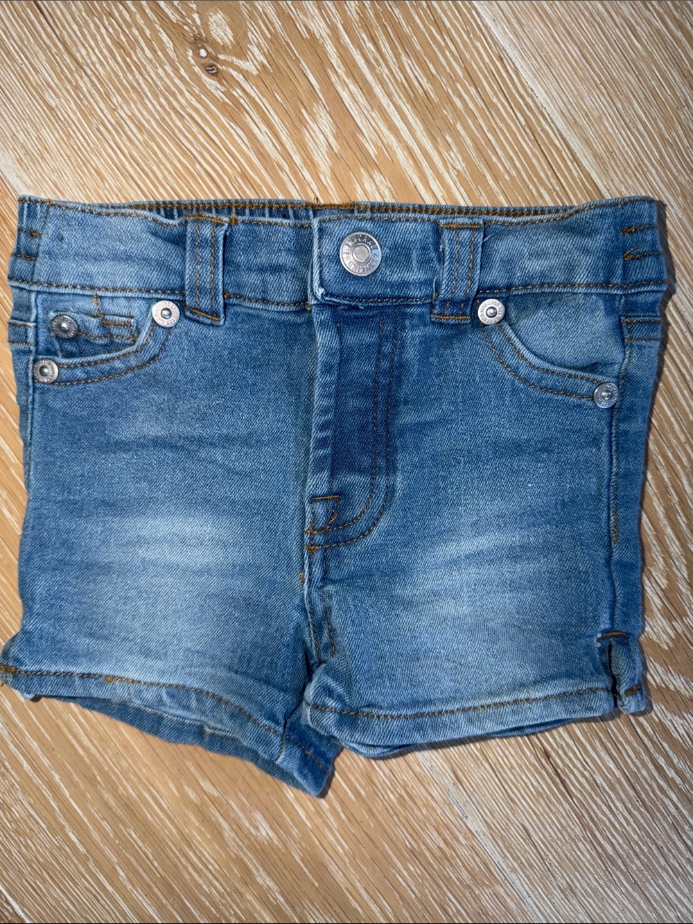 7 For All Mankind Girls Light Wash Denim Shorts